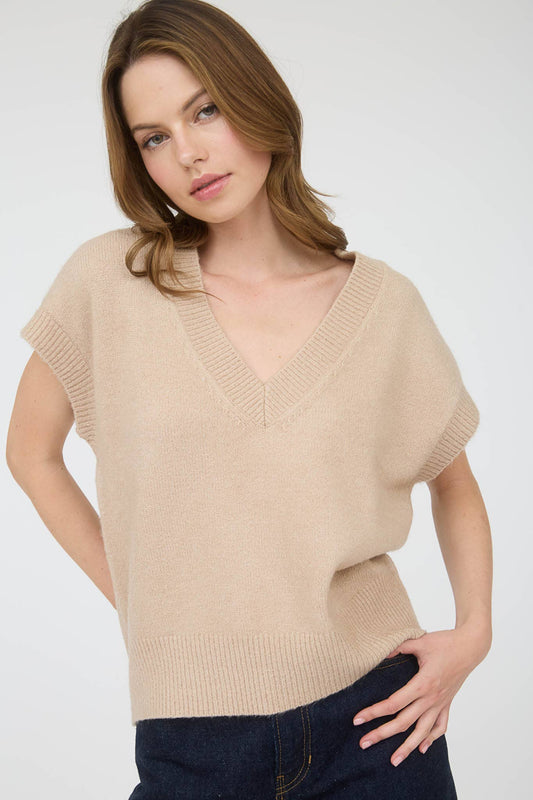 V Neck Knit Pullover Sweater