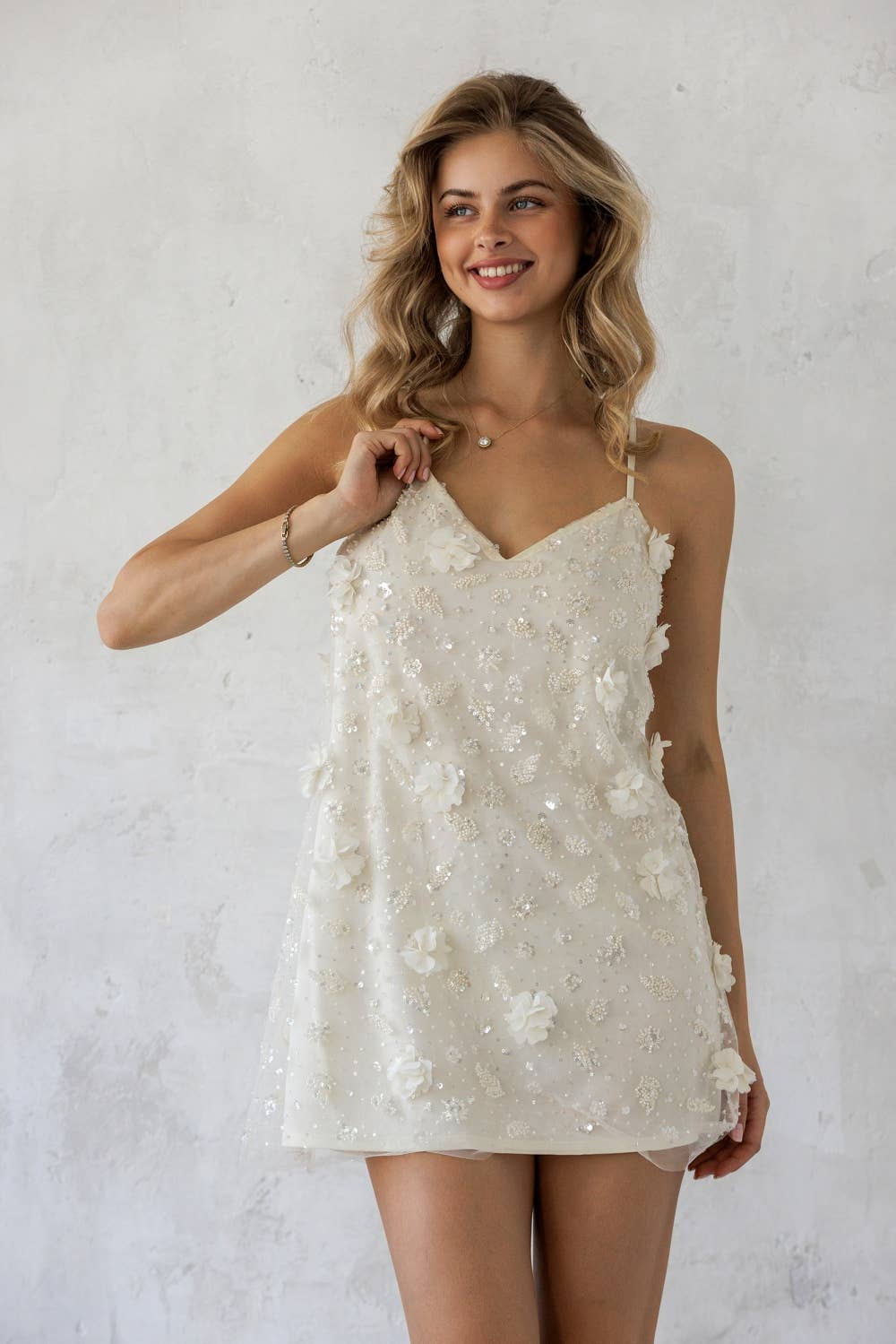 Floral Sequin Slip Dress