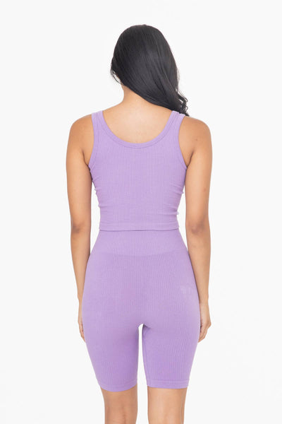 Orchid Ribbed Crop Tank