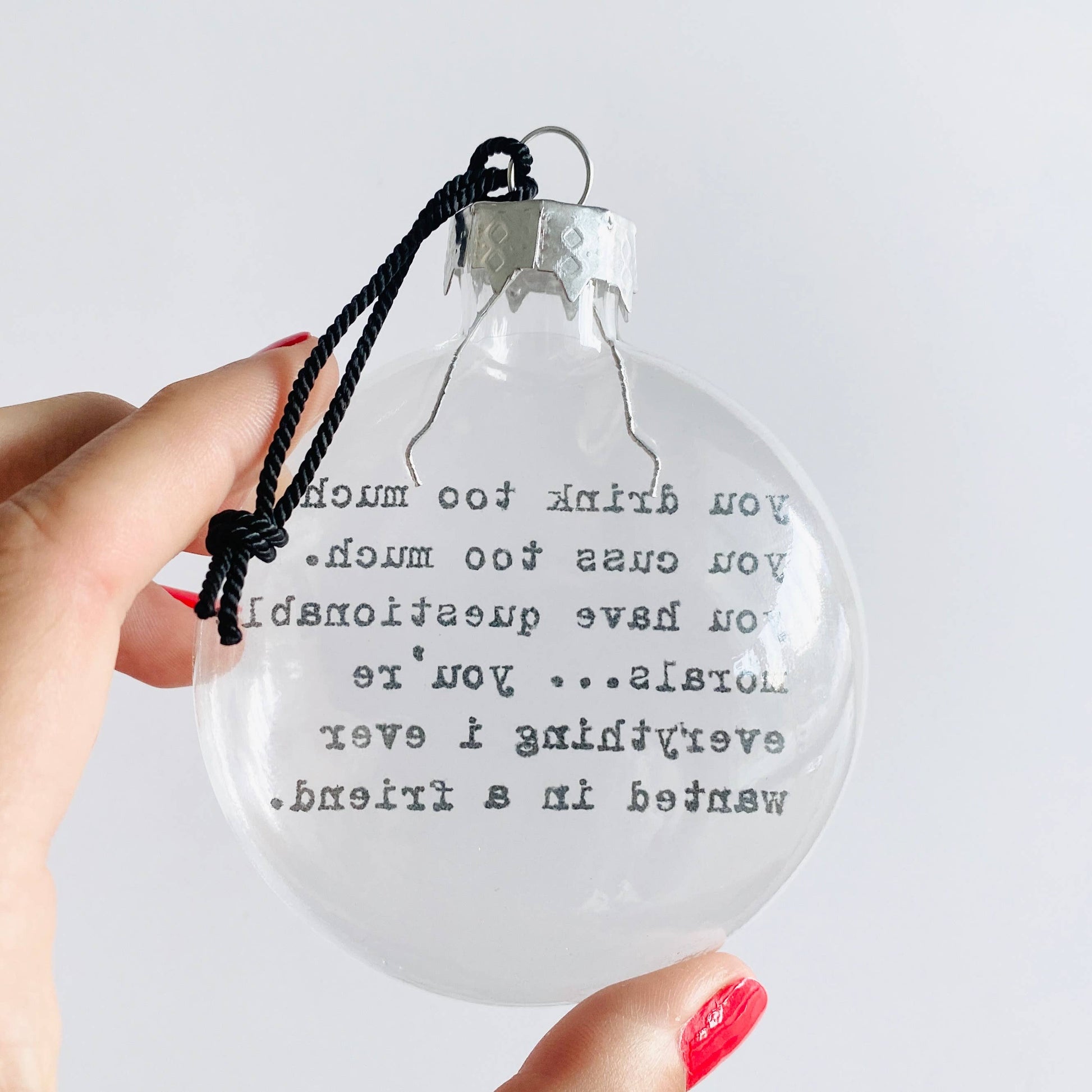 Cuss Friendship Glass Holiday Ornament-Home-Bottoms Up Boutique-Anchorage AK