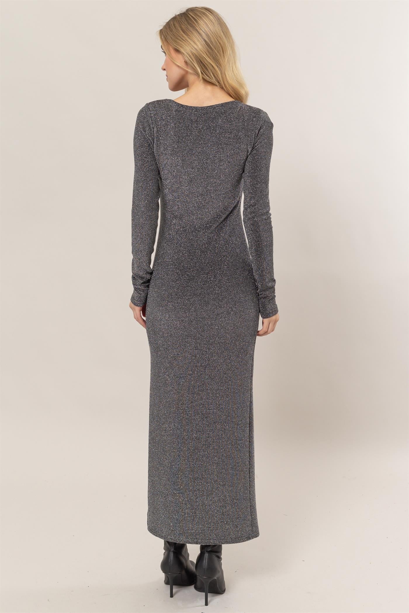Glitter Knit Bodycon Midi Dress-Dresses-Bottoms Up Boutique-Anchorage AK