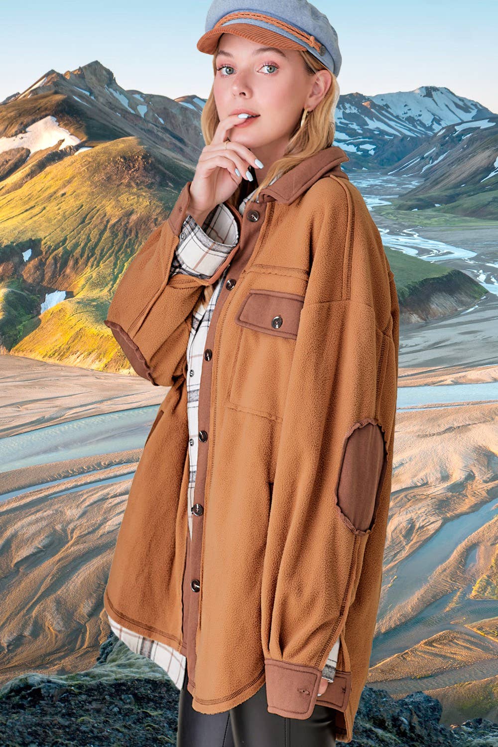 Camel Button Down Shacket