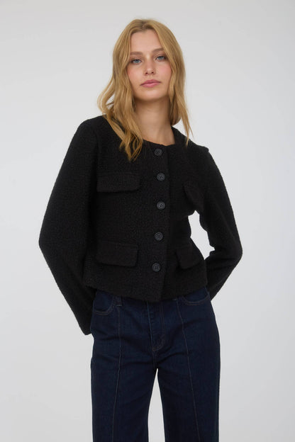 Button Down Tweed Jacket