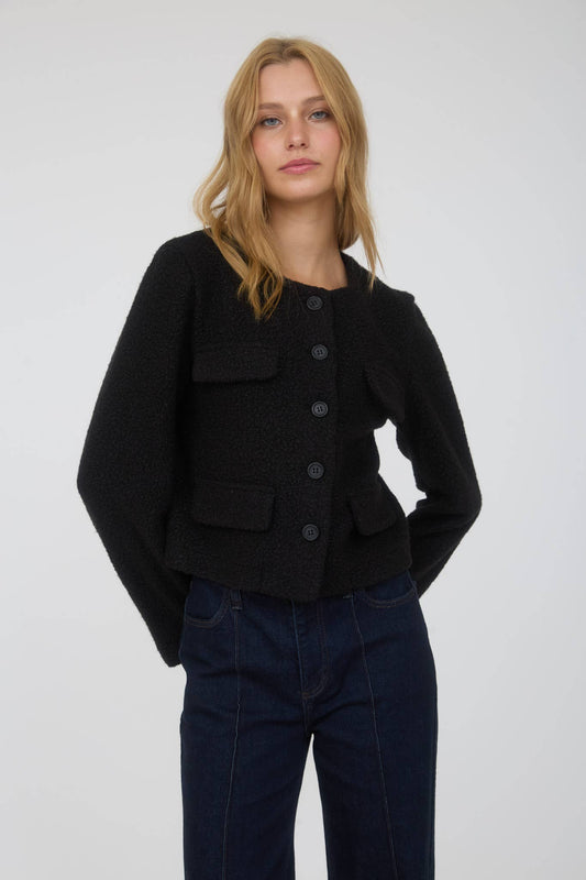 Button Down Tweed Jacket