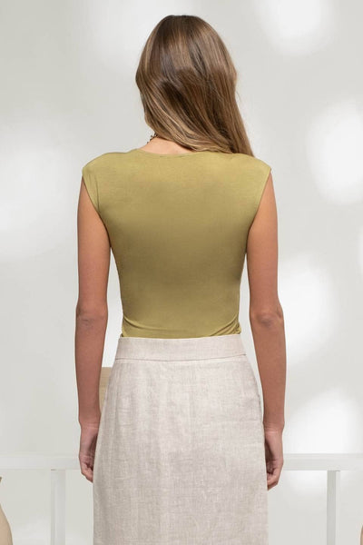 Reversible Knit Sleeveless Top - Olive