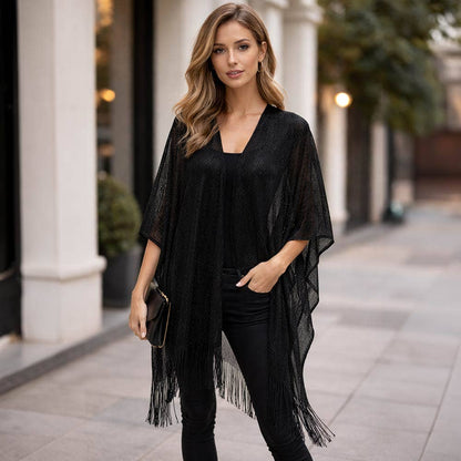Metallic Fringe Kimono