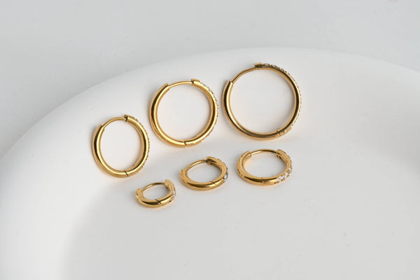 Pave Diamond Hoops