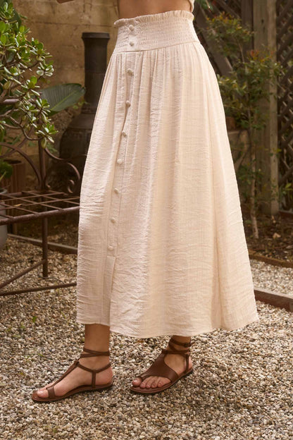 Button-Down Midi Skirt