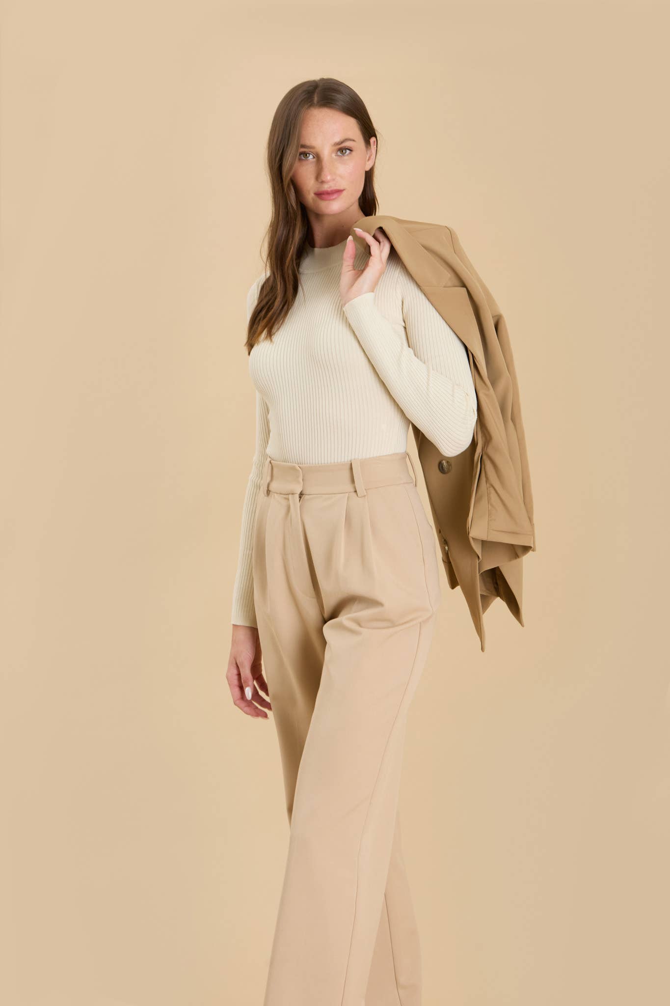 High Neck Long Sleeve Body Suit-Shirts & Tops-Bottoms Up Boutique-Anchorage AK