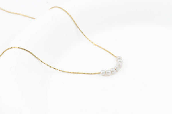 Gold Dainty Pearl Necklaces