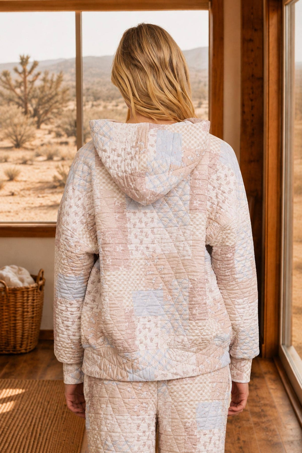 Quilted Patchwork Hoodie-Sweatshirt, Hoodies & Windbreakers-Blu Pepper-Bottoms Up Boutique
