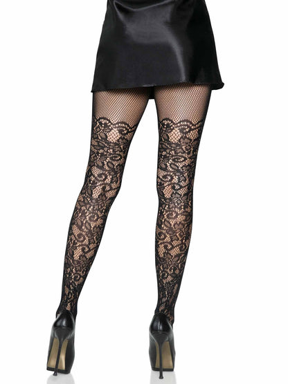 Floral Vine Fishnet Tights