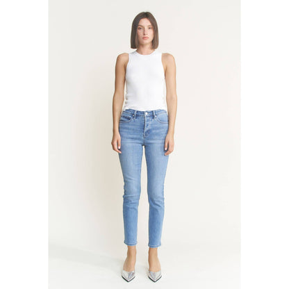 Glacial High Rise Button Denim