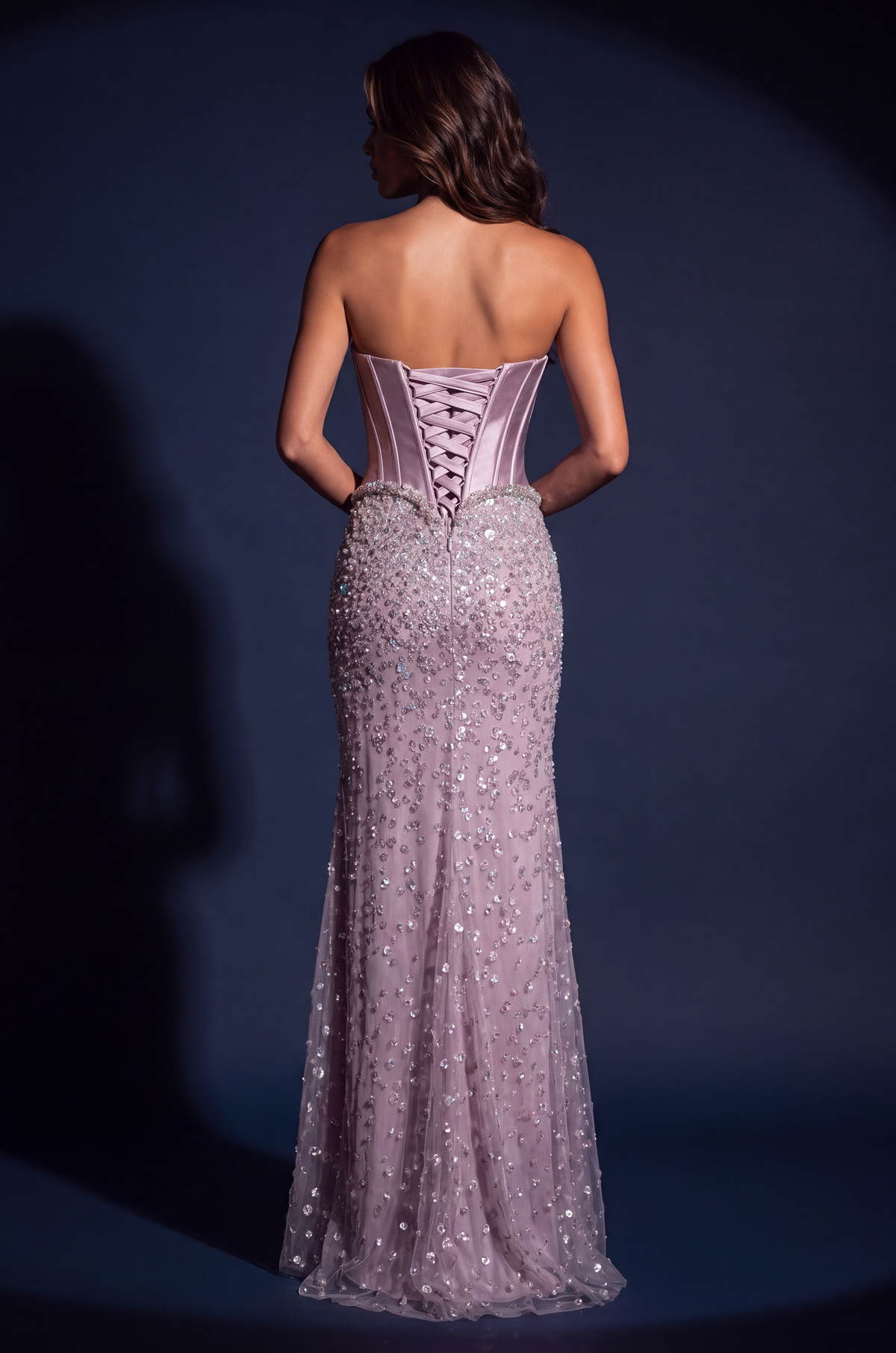 Beaded Corset Couture Formal Dress-Dresses-Immediate Apparel-Bottoms Up Boutique
