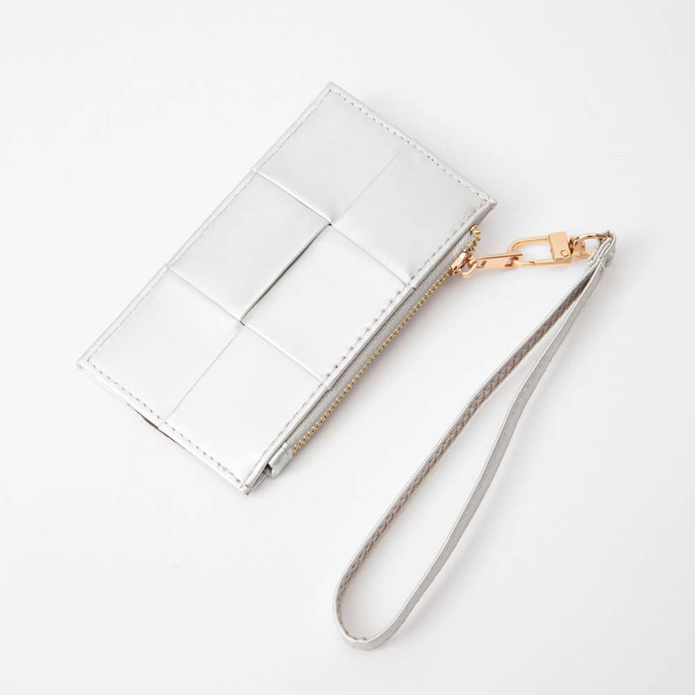 Silver Weave Wristlet