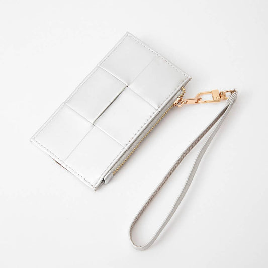 Silver Weave Wristlet