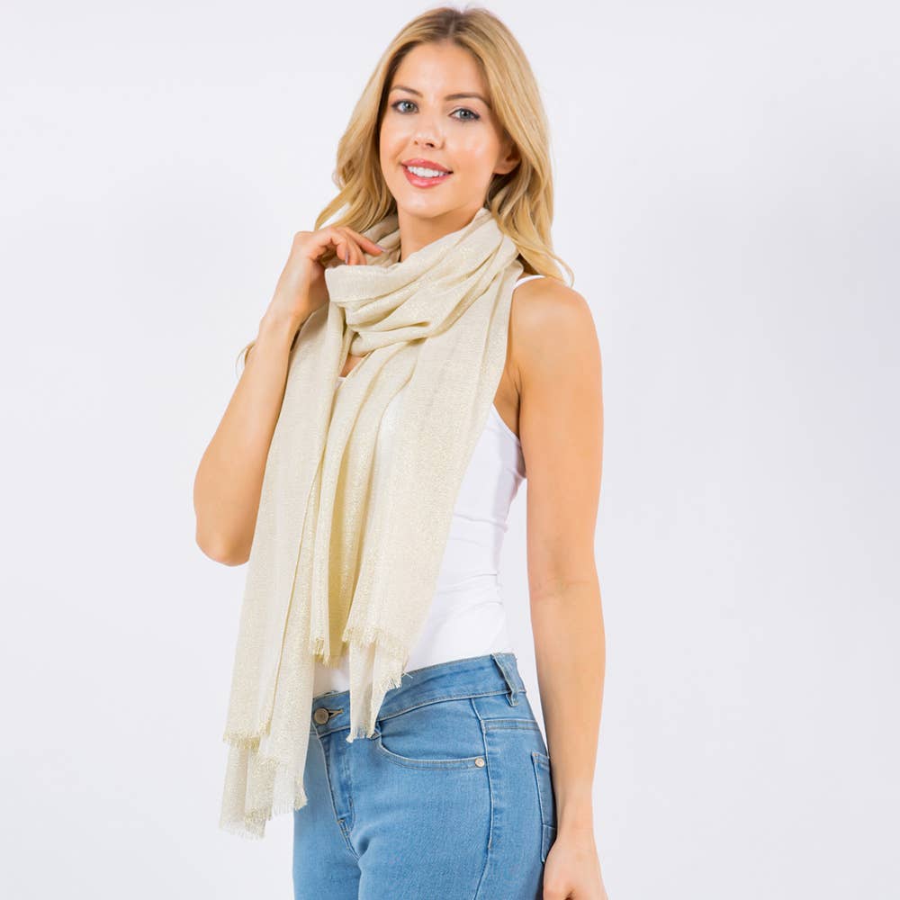 Sheer Metallic Shawl Wrap Scarf