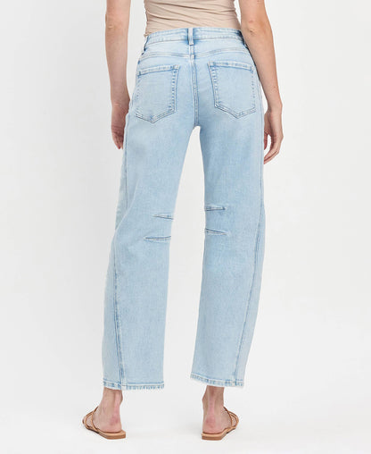 High Rise Barrel Leg Jeans