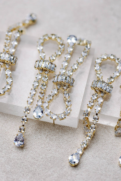 Diamond Drop Holiday Statement Earrings