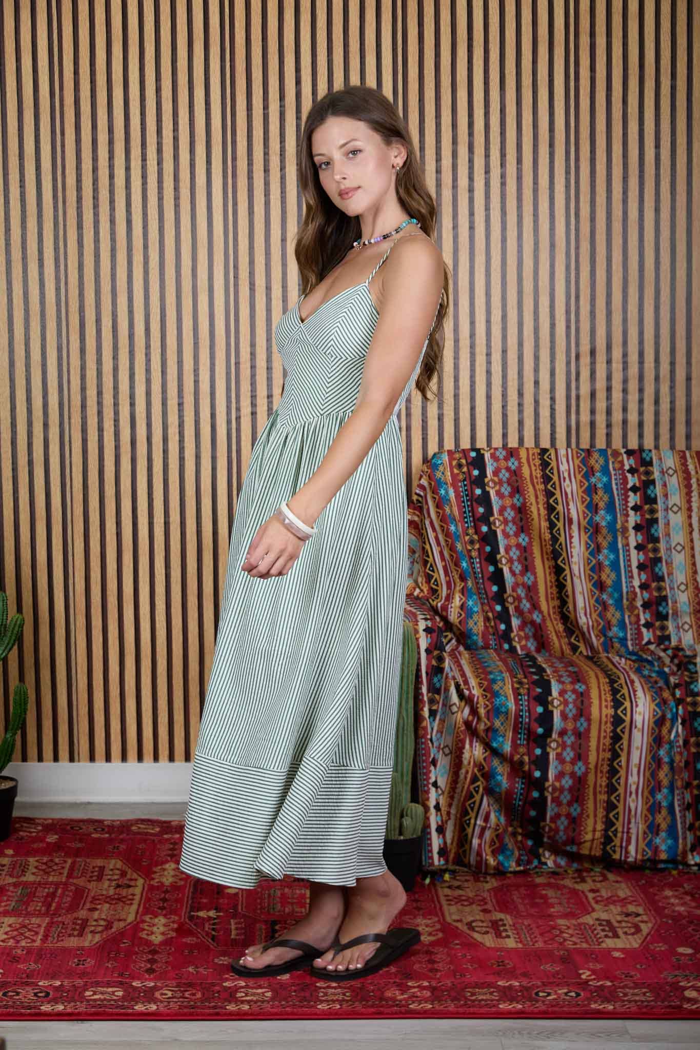 Basque Waist Midi Dress
