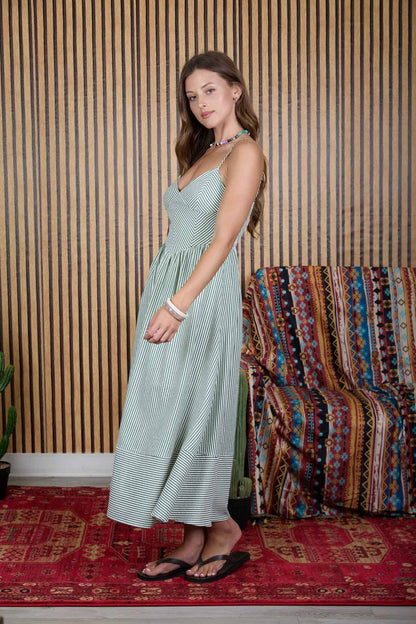 Basque Waist Midi Dress