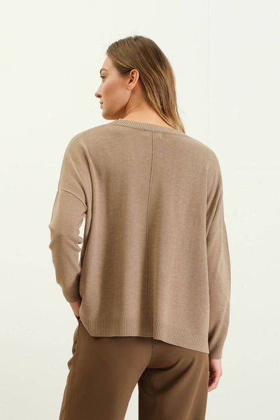 Drop Shoulder Sweater in Mocha