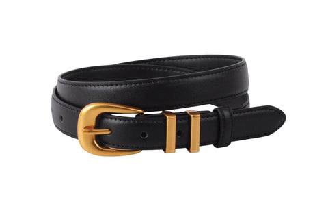 Skinny Black/Gold Belt