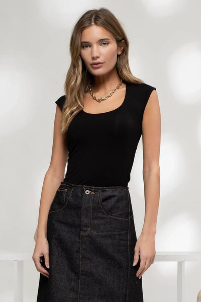 Reversible Knit Sleeveless Top - Black