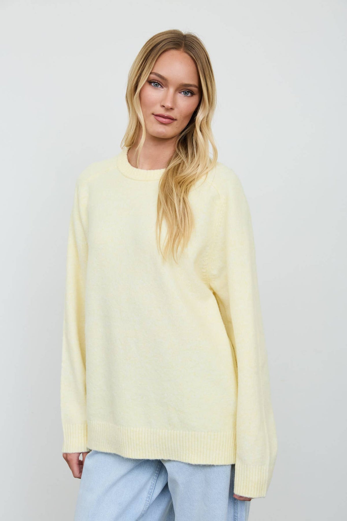 Yellow Pullover Crew-Sweaters-The Workshop Studio-Bottoms Up Boutique