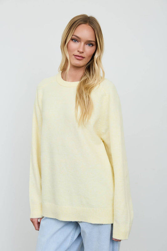 Yellow Pullover Crew-Sweaters-The Workshop Studio-Bottoms Up Boutique