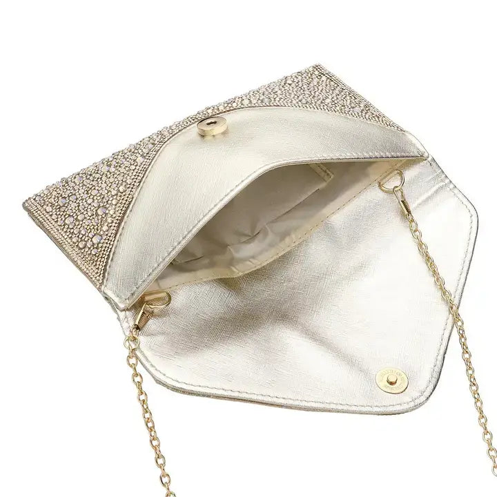 Bling Studded Envelop Evening Clutch/Crossbody Bag-Purses-Bottoms Up Boutique-Bottoms Up Boutique