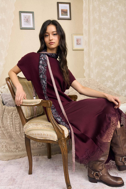 Hem Lace Midi Dress