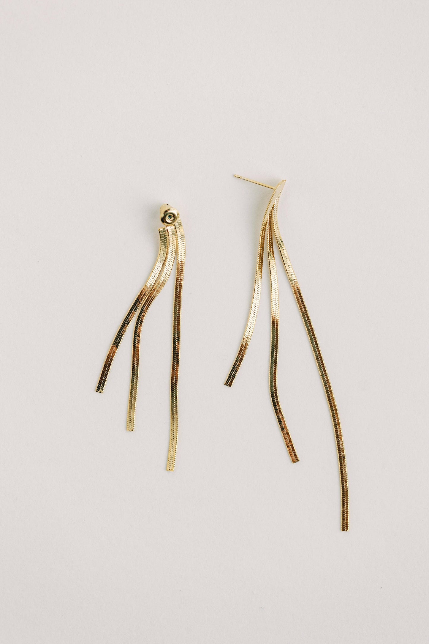 Skinny Gold Tassel Earrings