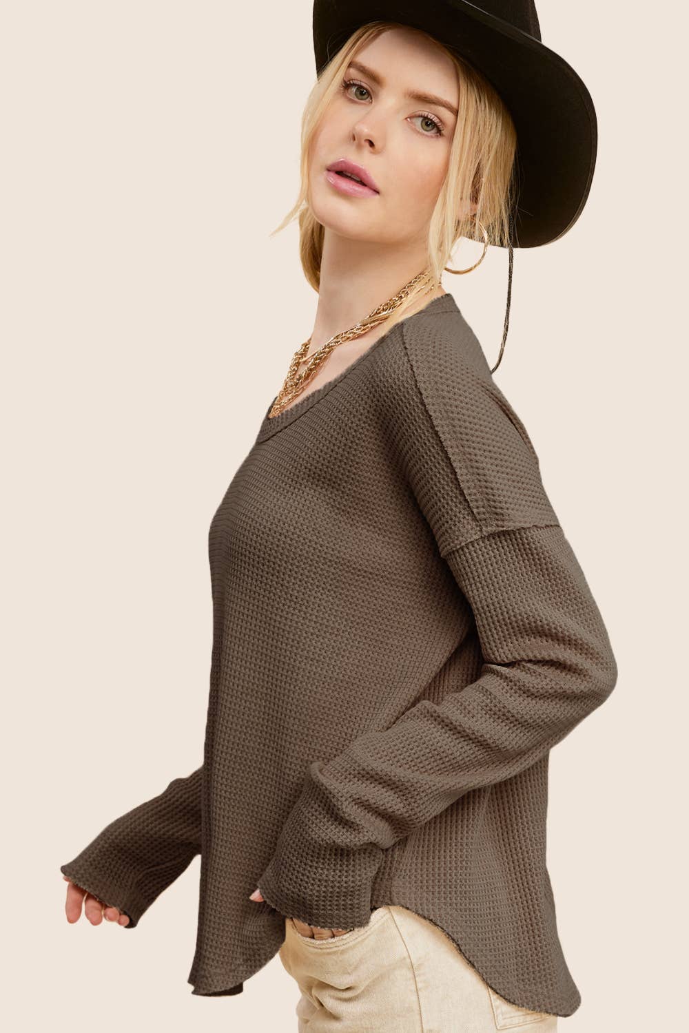 Dried Leaf Waffle Top