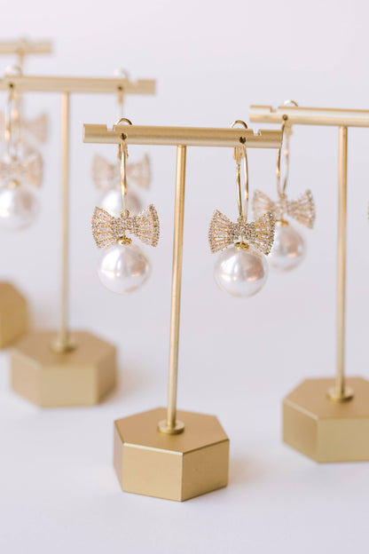 Bow Tie Pearl Earrings