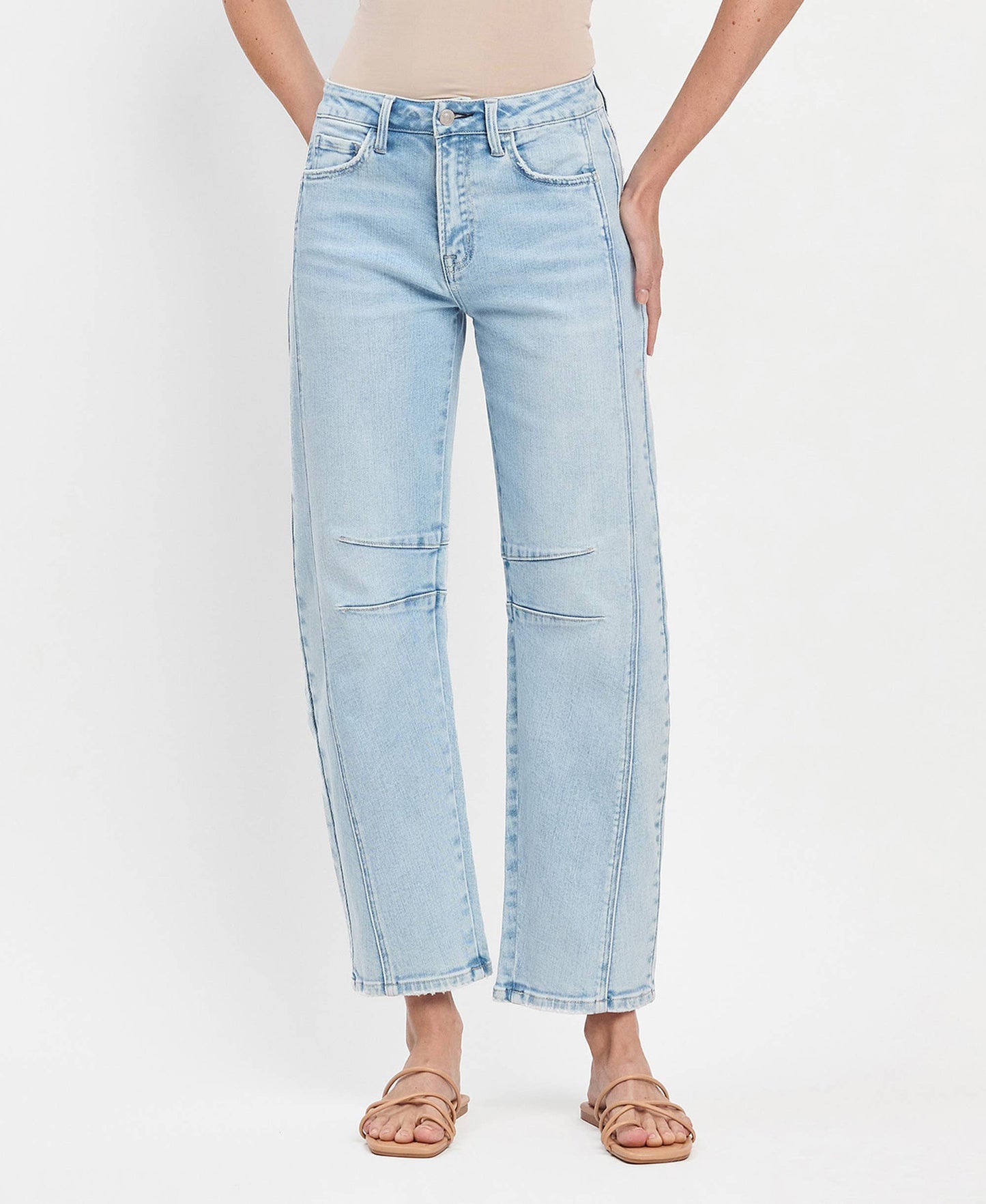 High Rise Barrel Leg Jeans