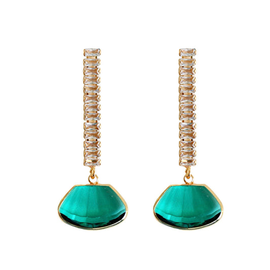 Emerald Diamond Drop Earrings