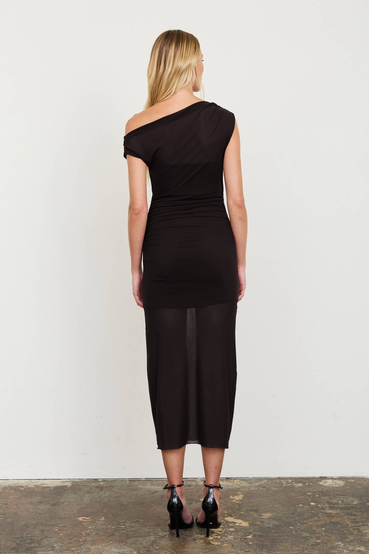 Off the Shoulder Midi Dress-Dresses-The Workshop Studio-Bottoms Up Boutique