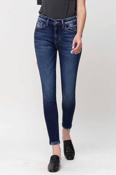 High Rise Forward Out Seam Crop Skinny Jeans