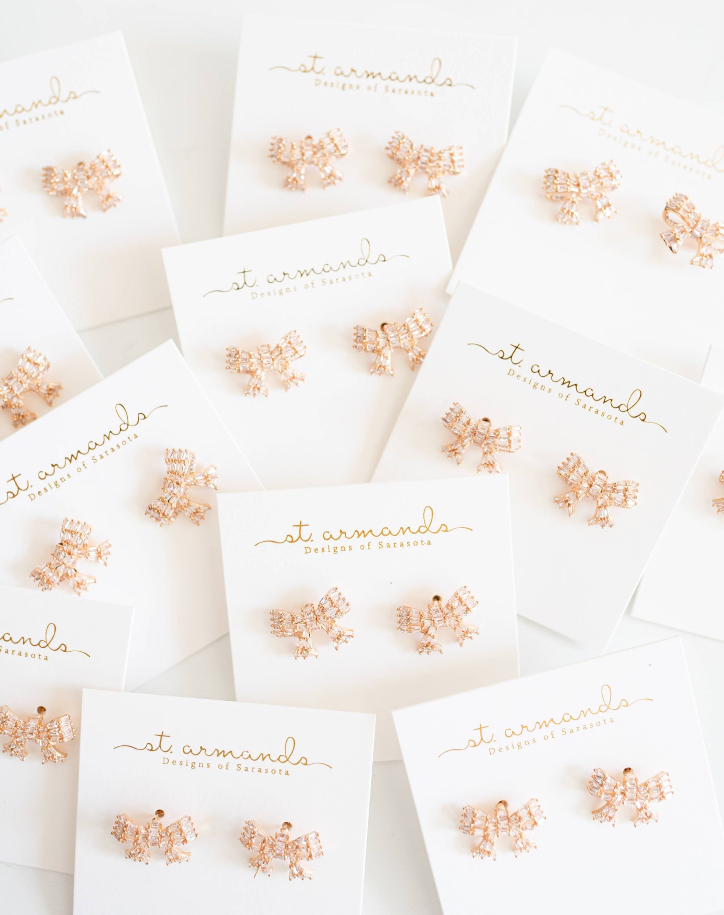 Gold Mini Sparkler Bow Earrings