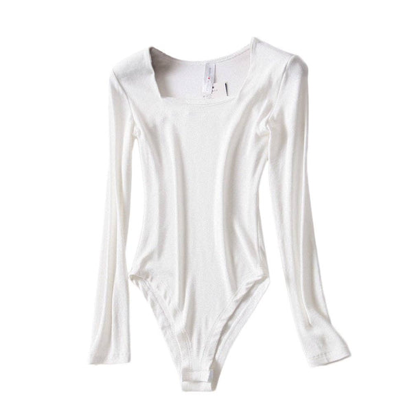 Square Neck Ribbed Bodysuit