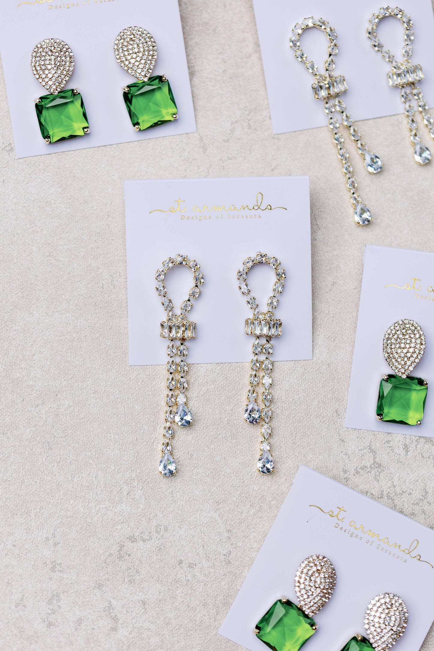 Diamond Drop Holiday Statement Earrings