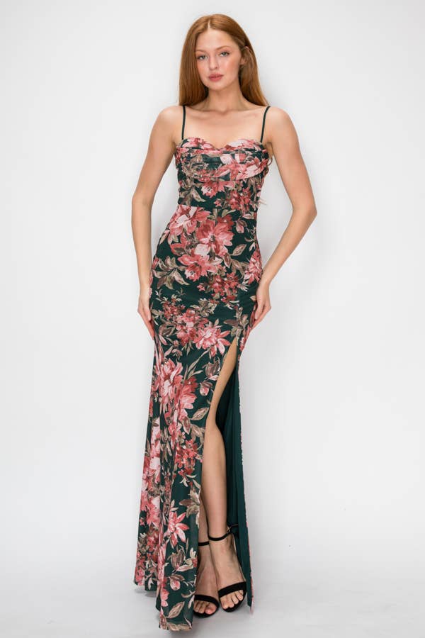 Hunter Floral Cowl Maxi-Dresses-Lovesome-Bottoms Up Boutique