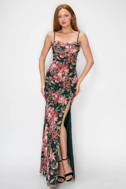 Hunter Floral Cowl Maxi-Dresses-Lovesome-Bottoms Up Boutique