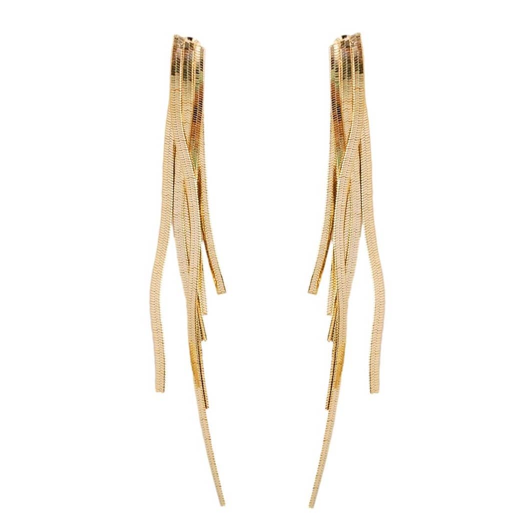 Skinny Gold Tassel Earrings