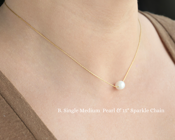 Gold Dainty Pearl Necklaces