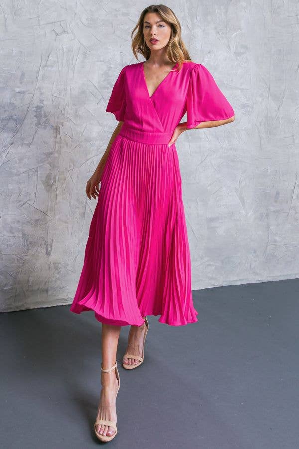 Too Chic Woven Midi Dress-Dresses-Bottoms Up Boutique-Anchorage AK