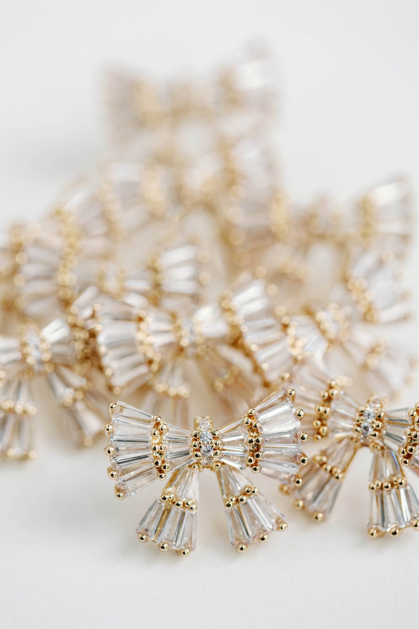 Gold Maxi Sparkler Bow Earrings