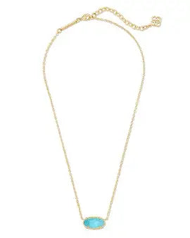 Elisa Gold and Turquoise Necklace