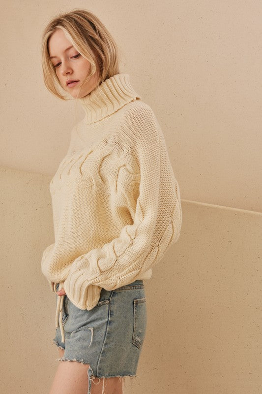 Ivory Turtle Neck Sweater